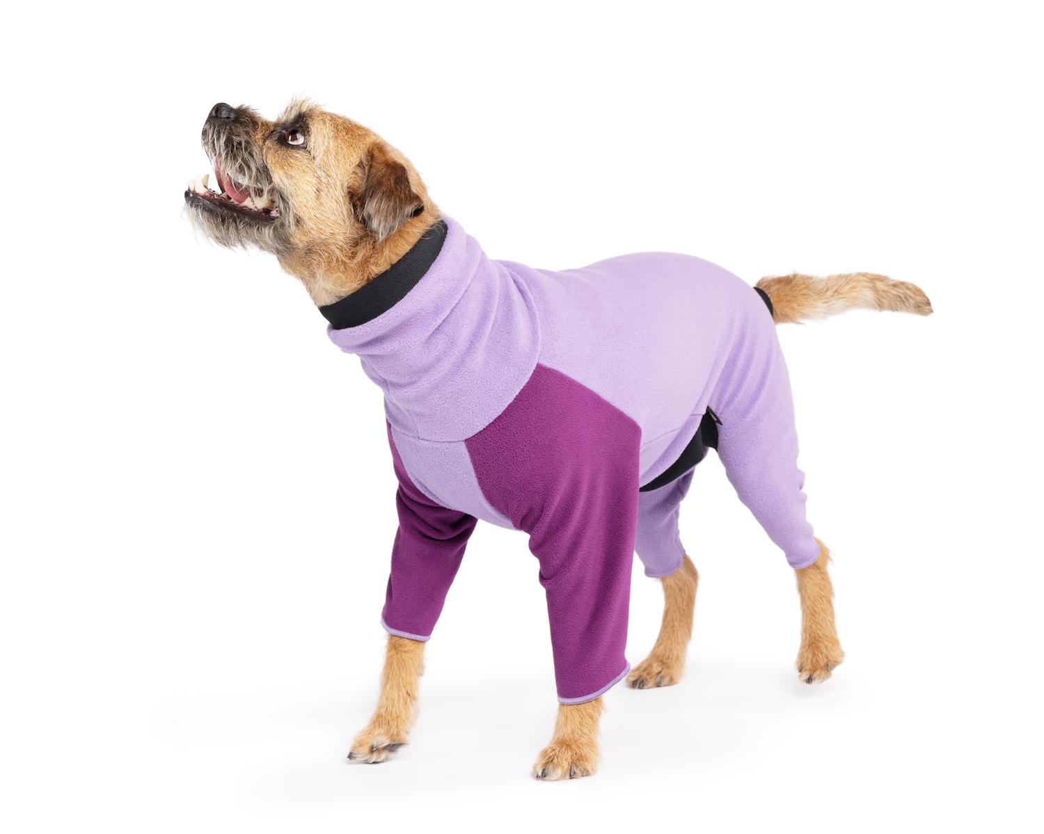 Goldpaw Onesie Dog Pajamas, Lavender/Eggplant, 16
