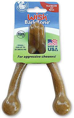 Pet Qwerks Wish BarkBone Bacon Flavor Dog Toy, Small