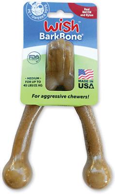 Pet Qwerks Wish BarkBone Bacon Flavor Dog Toy, Medium