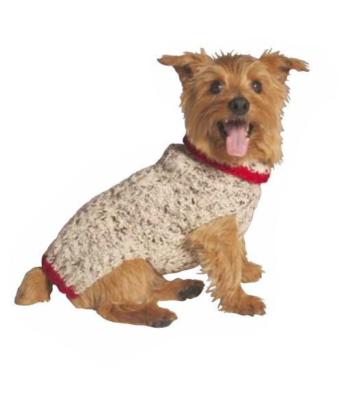 Chilly Dog Oatmeal Cable Knit Dog Sweater, Small