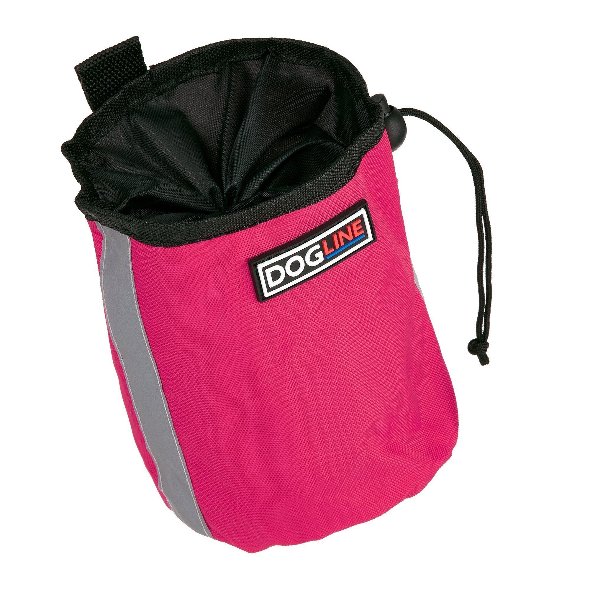 Dogline Beta Treat Pouch with Built-In Waste Bag Dispenser for Dogs, Pink, 4-in x 6-in