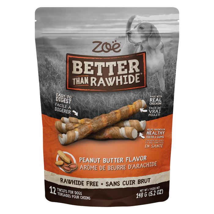 Zoe Better than Rawhide Twists Peanut Butter Flavor Dog Treats