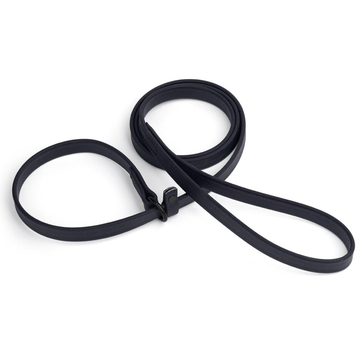 Dogline Biothane Waterproof Slip Dog Lead, Black, 5/8-in x 5-ft
