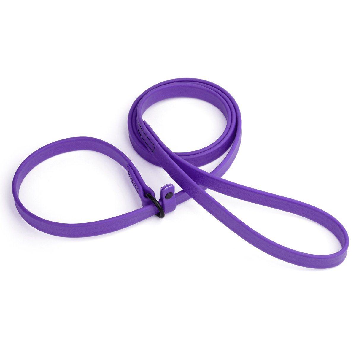 Dogline Biothane Waterproof Slip Dog Lead, Purple, 5/8-in x 5-ft