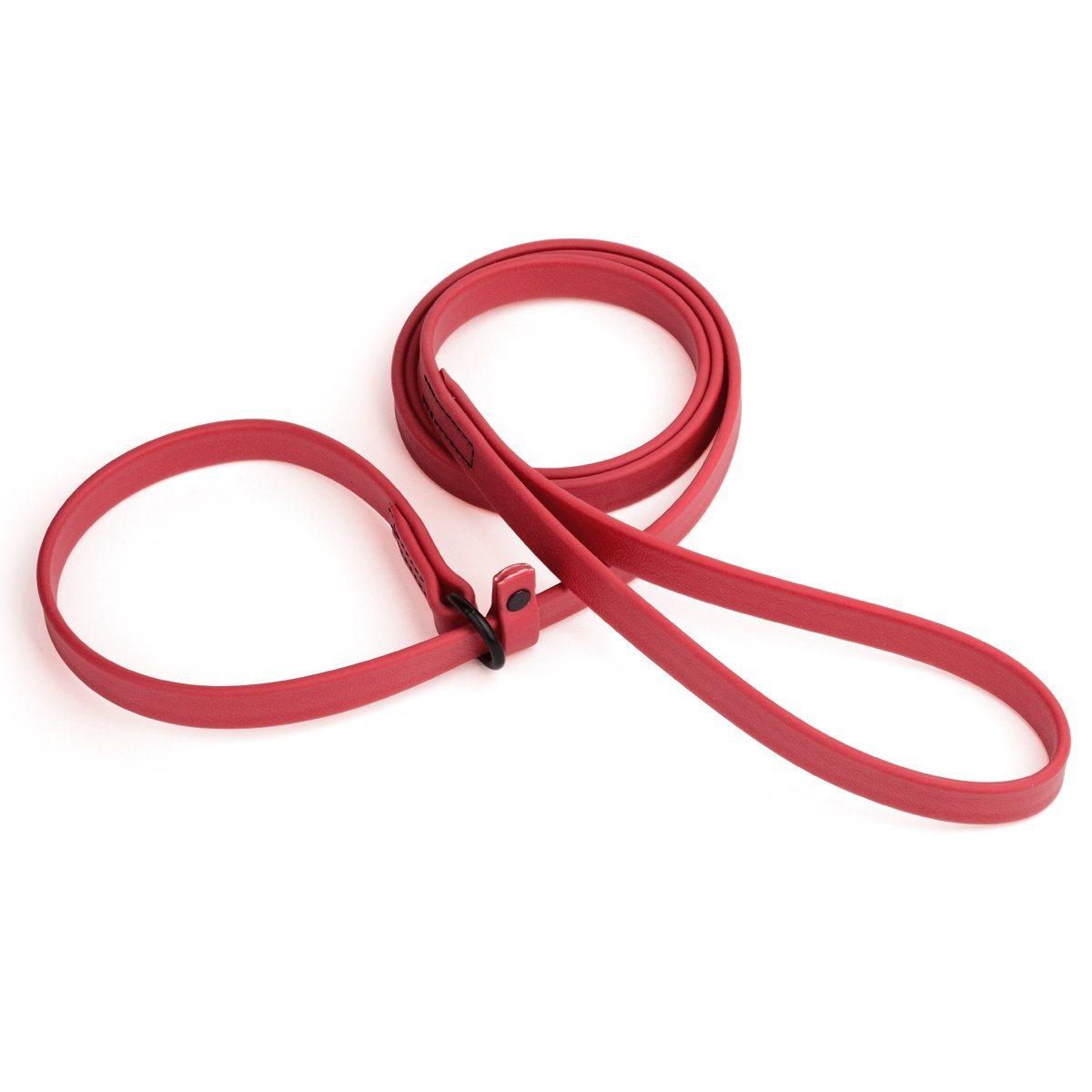 Dogline Biothane Waterproof Slip Dog Lead, Red, 5/8-in x 5-ft