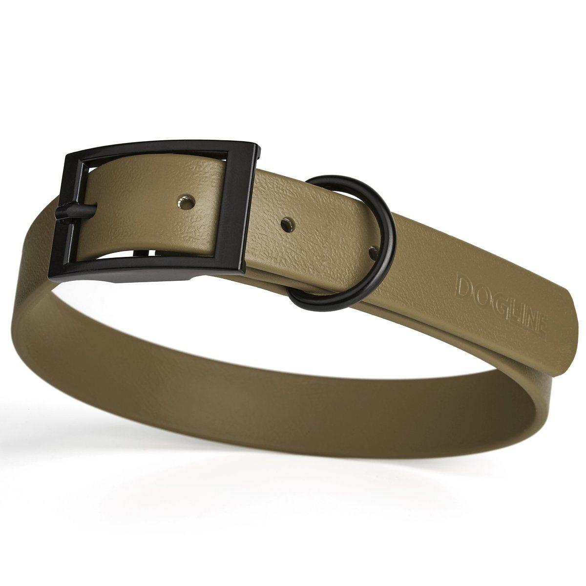 Dogline Biothane Waterproof Dog Collar, Coyote Brown, 1.5-in x 24-28-in