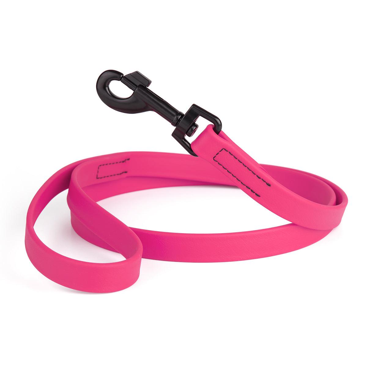 Dogline Biothane Waterproof Dog Leash, Neon Pink, 1/2-in x 4-ft