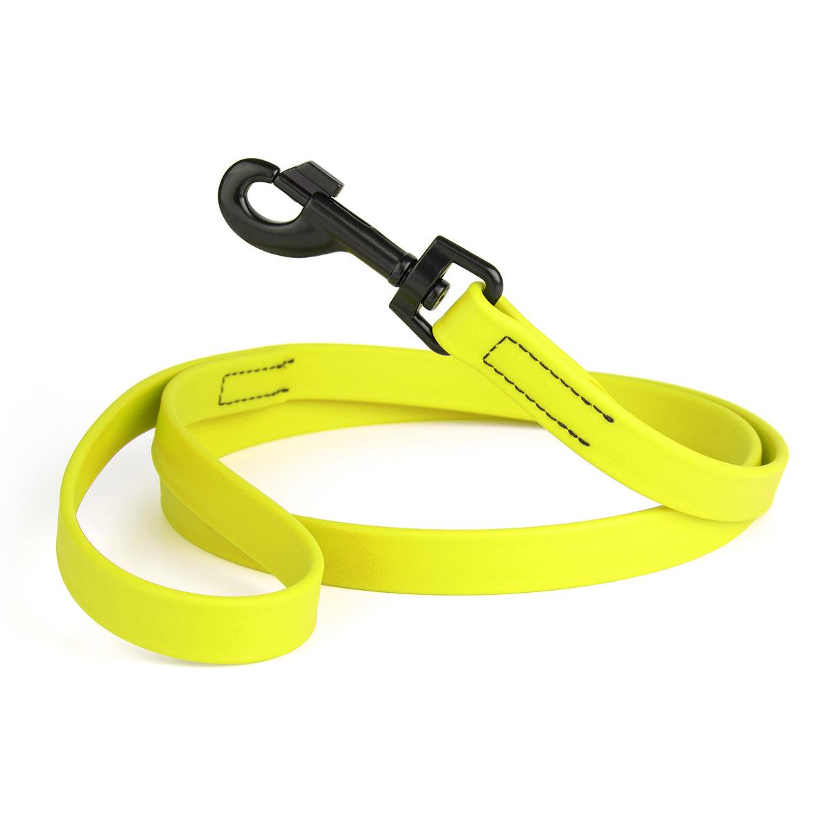 Dogline Biothane Waterproof Dog Leash, Neon Yellow, 5/8-in 6-ft