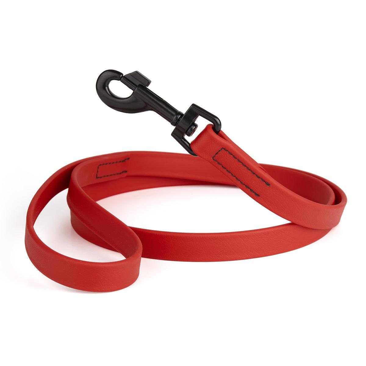 Dogline Biothane Waterproof Dog Leash, Red, 1/2-in x 4-ft