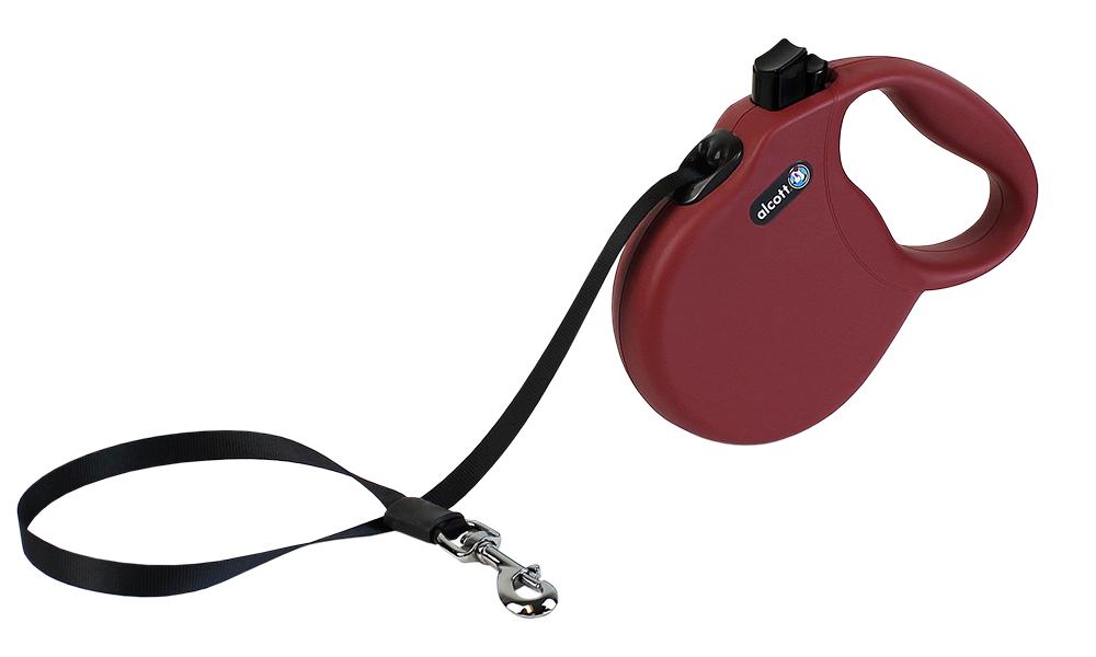 Alcott Wanderer Retractable Dog Leash, Red, Large