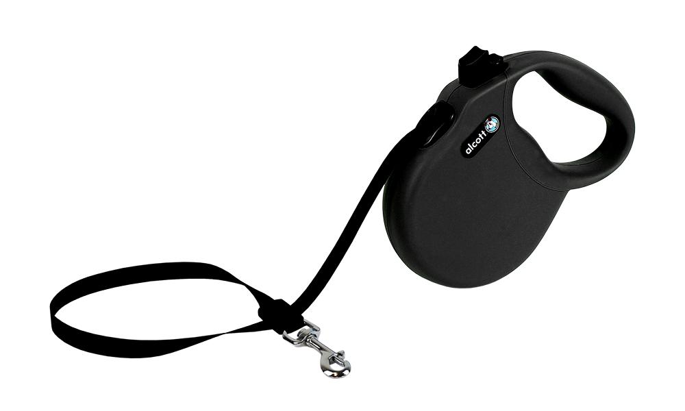 Alcott Wanderer Retractable Dog Leash, Black, Large