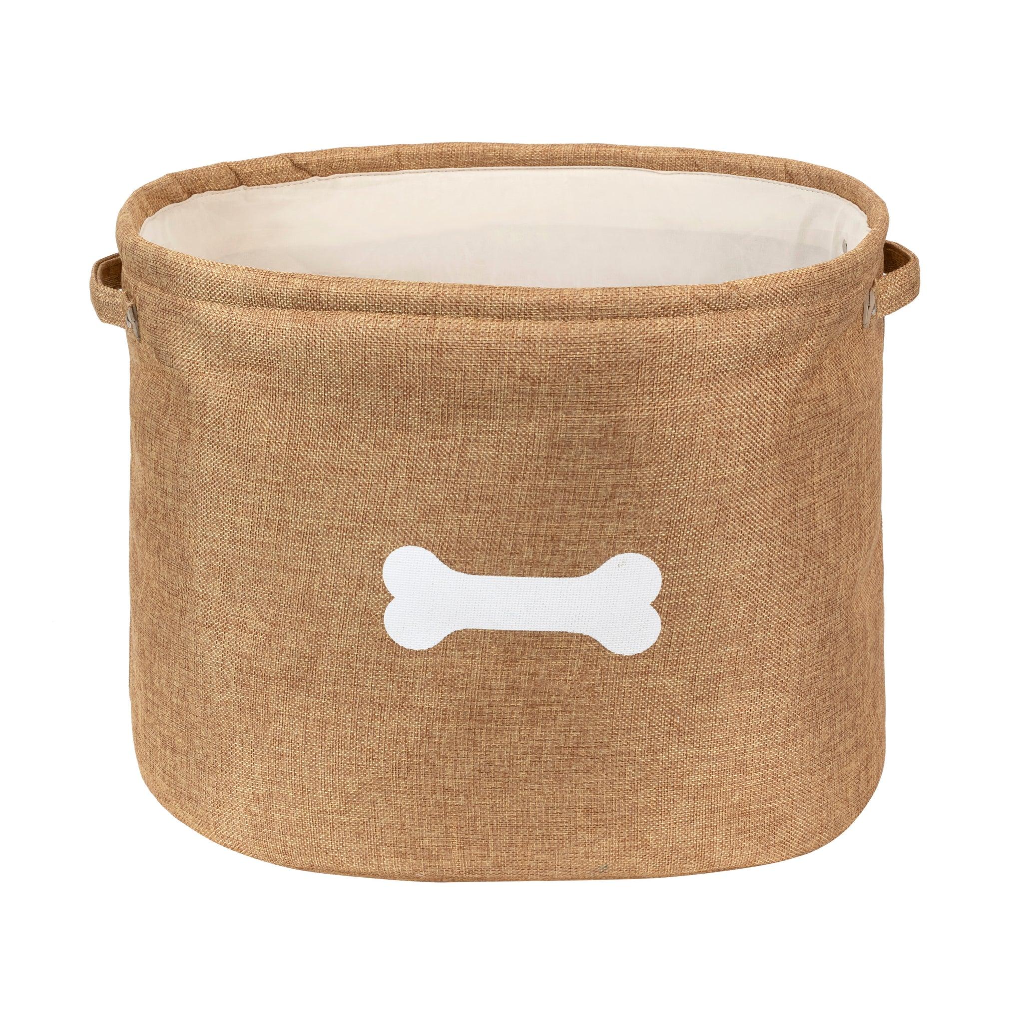 Park Life Designs Capri Pet Toy Basket, Tan, 12 x 16 x 12-in