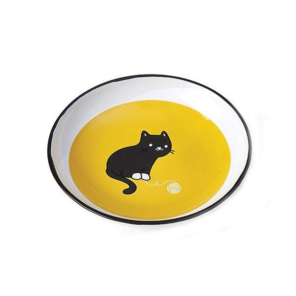 PetRageous Tangled Kitty Cat Saucer, Assorted Colors, 2.5-oz