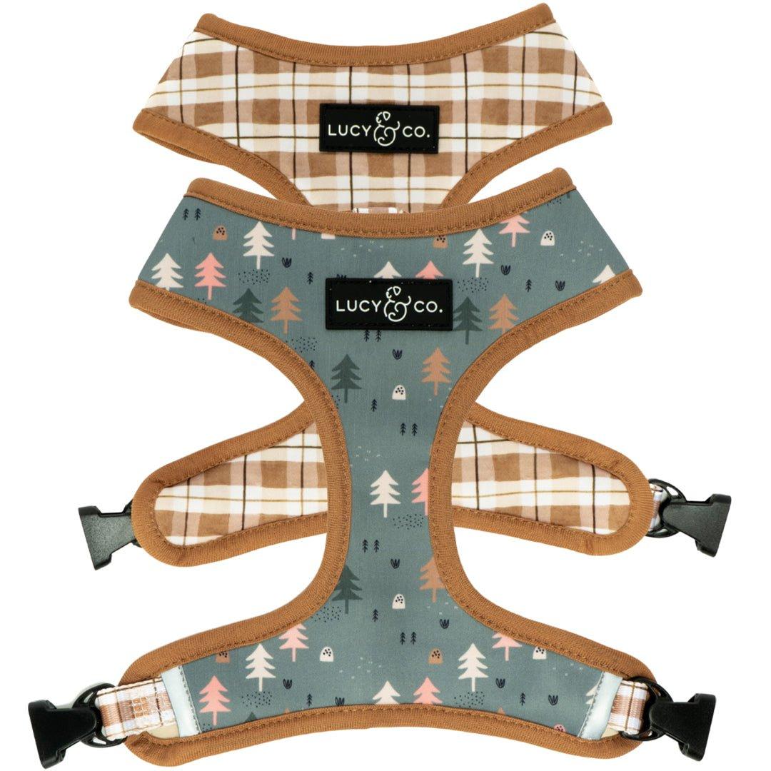 Lucy & Co. Reversible Dog Harness, Take a Hike, X-Small