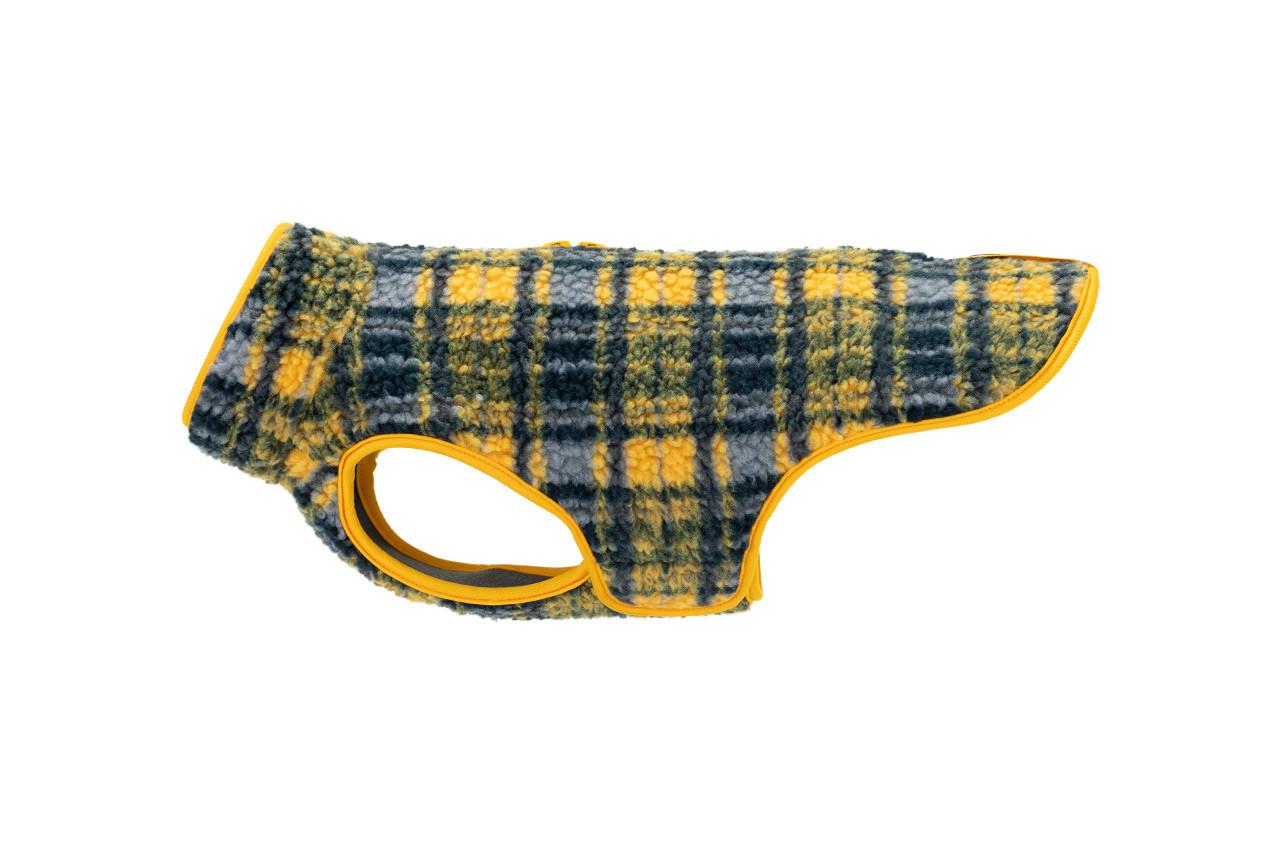 RC Pets Tundra Fleece Dog Coat, Marigold Plaid, 12