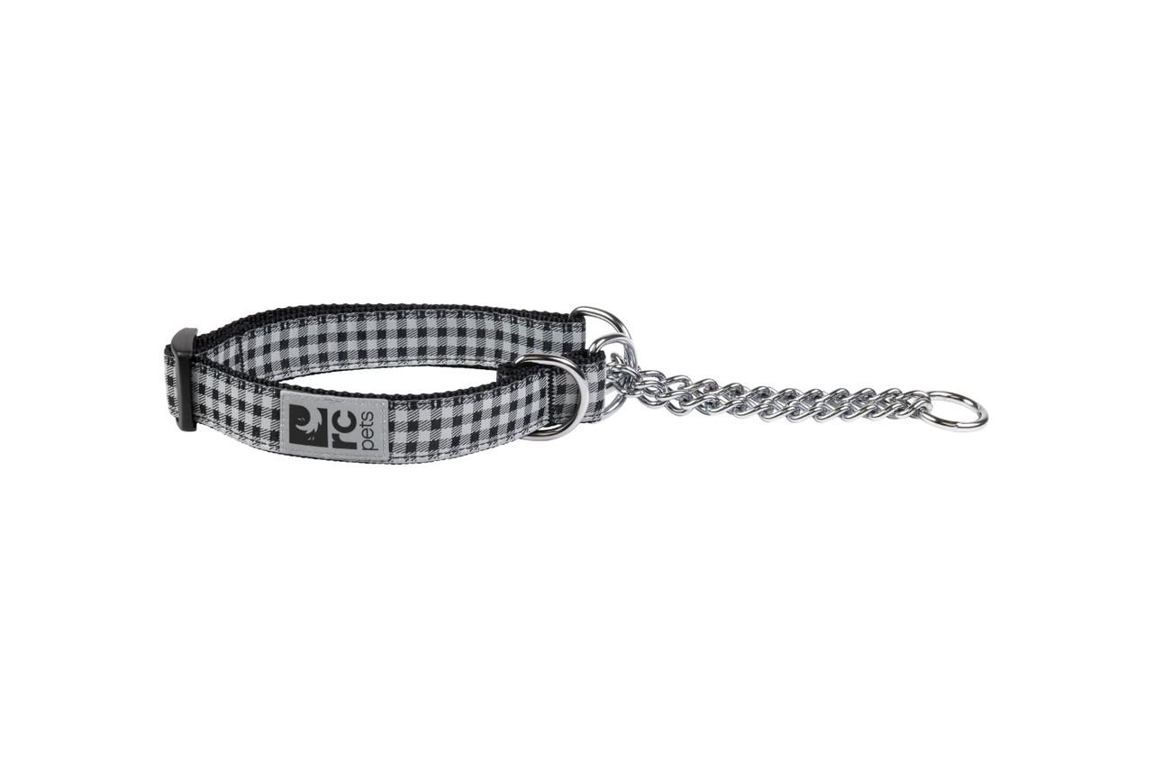 RC Pets Training Dog Collar, Black Gingham, Medium