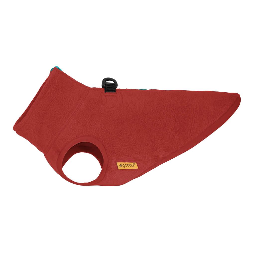 Gooby Half Zip Up Fleece Dog Vest, Burgundy