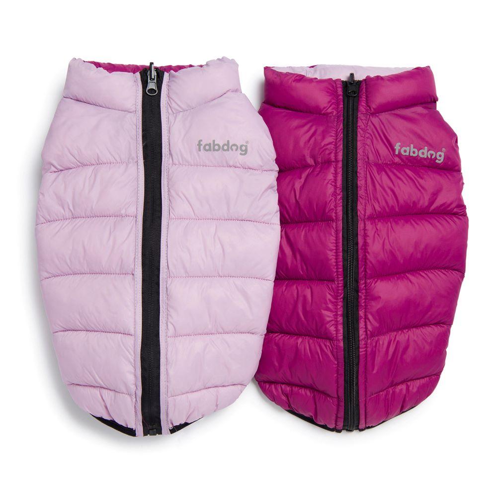 fabdog Pack N' Go Reversible Puffer Dog Coat, Purple Combo, 8-in (**)