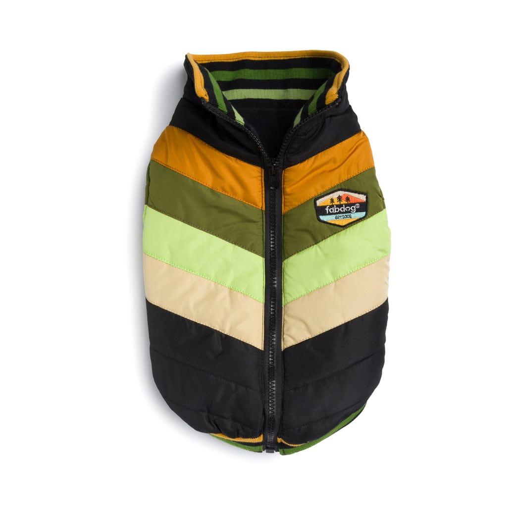 fabdog Chevron Dog Coat, Black, 8-in