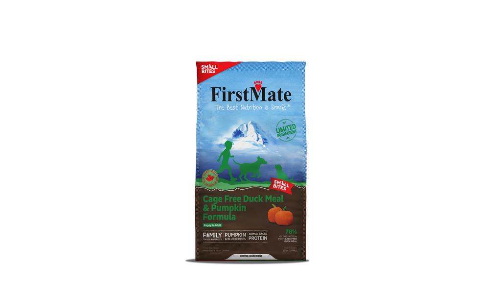 FirstMate Limited Ingredient Diet Cage Free Duck Meal & Pumpkin Small Bites Grain-Free Dry Dog Food, 12-lb