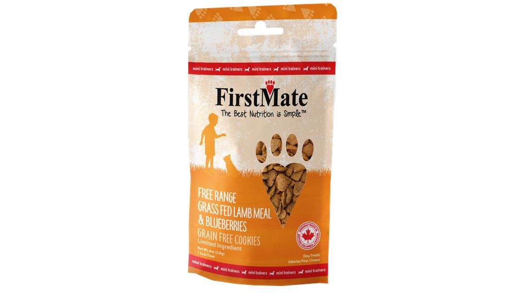 FirstMate Mini Trainers Free Range Grass Fed Lamb Meal & Blueberries Dog Treats, 8-oz