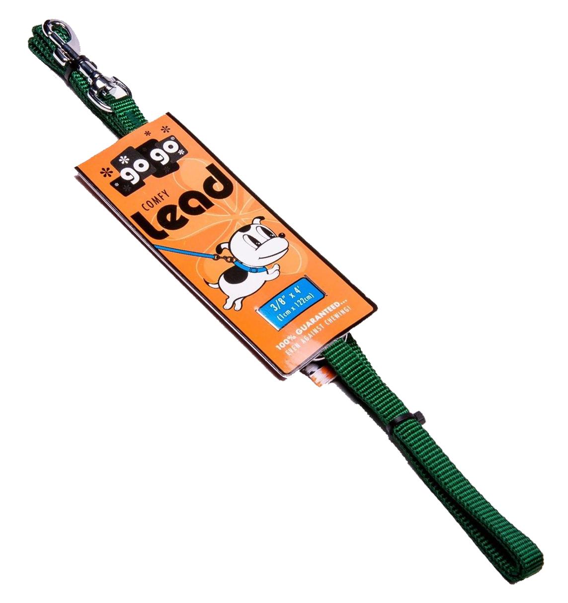 GoGo Comfy Nylon Dog Leash, Green, 1-in x 4-ft