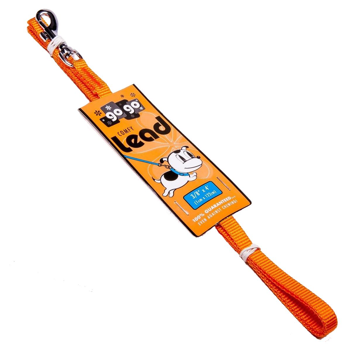 GoGo Comfy Nylon Dog Leash, Orange, 1-in x 6-ft