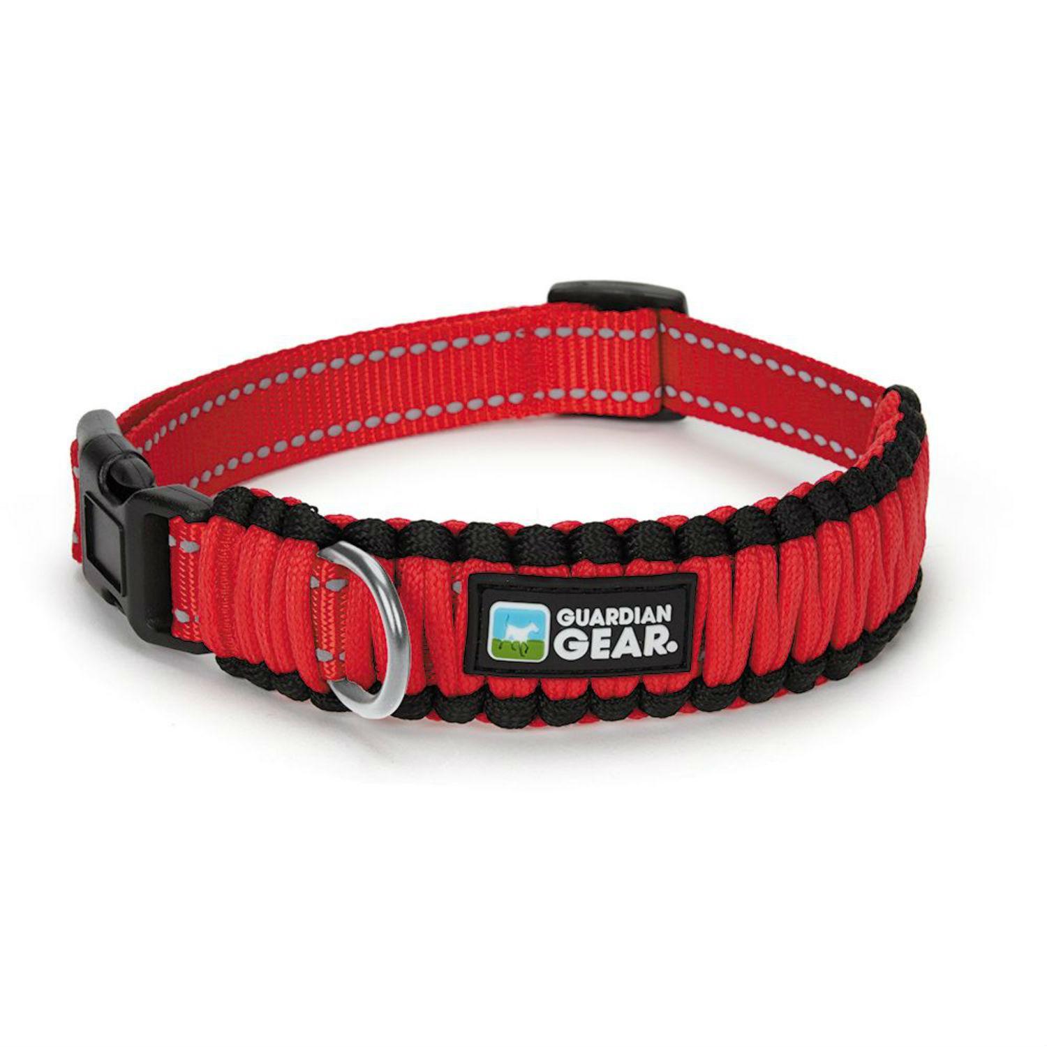 Guardian Gear Reflective Paracord Dog Collar, Red, 19-26-in