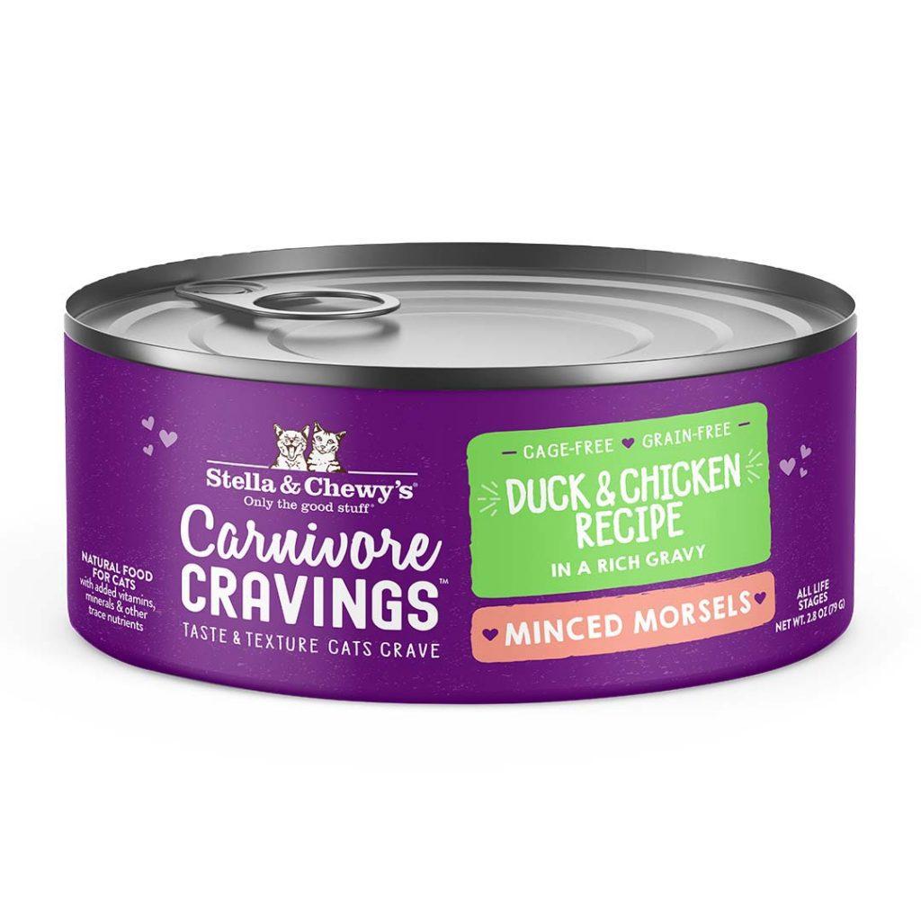 Stella & Chewy's Carnivore Cravings Minced Morsels Duck & Chicken Recipe Wet Cat Food, 2.8-oz