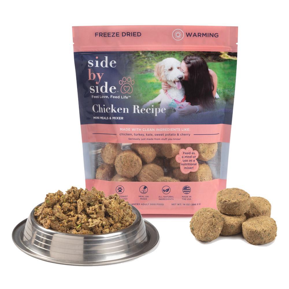 Side By Side Warming Chicken Mini Patties Freeze-Dried Dog Food, 14-oz