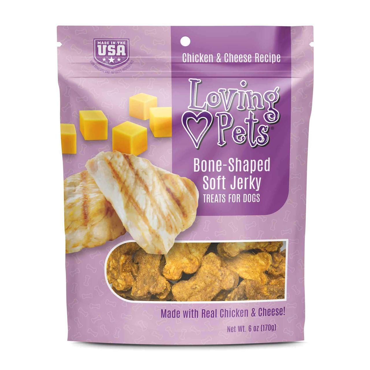 Loving Pets Chicken & Cheese Bone-Shaped Soft Jerky Dog Treats