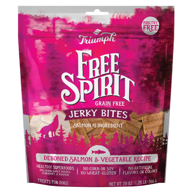 Triumph Free Spirit Salmon & Vegetable Jerky Bites Grain-Free Dog Treats, 20-oz