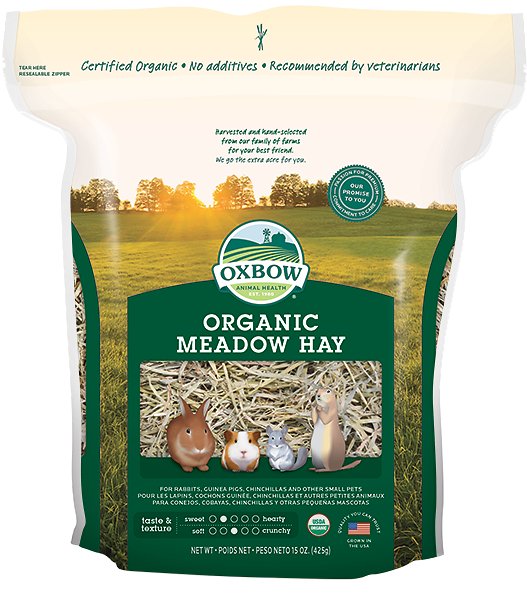 Oxbow Organic Meadow Hay Small Animal Food 15 oz Pets Plus Natural