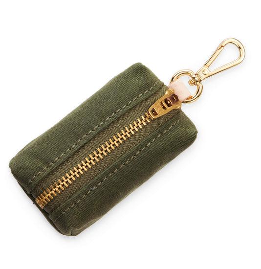 The Foggy Dog Waxed Canvas Waste Bag Dispenser for Dogs, Olive, One Size