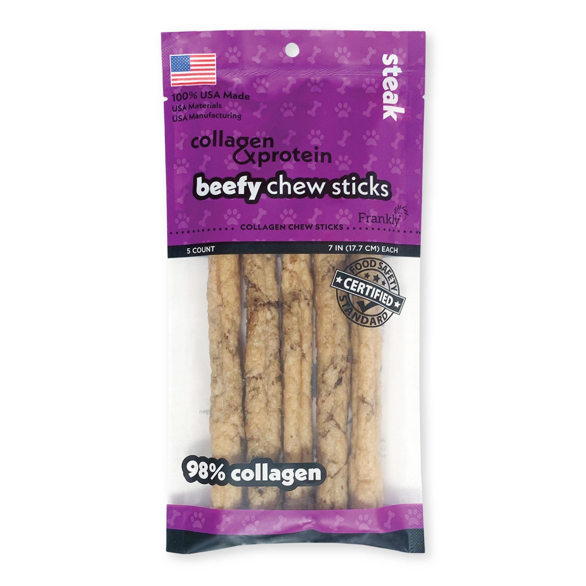 Frankly Beefy Chew Sticks Steak Dog Treats, 7-in, 5-pk