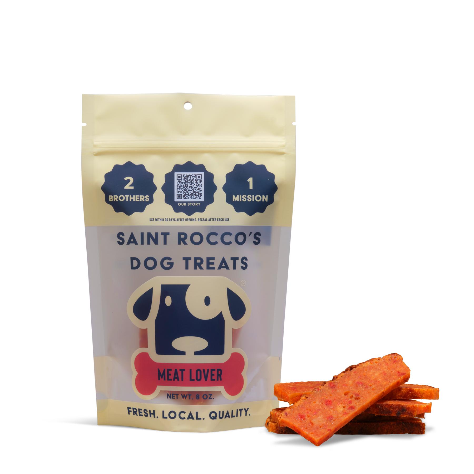 Saint Rocco's Treats Meat Lover Jerky Dog Treats, 8-oz