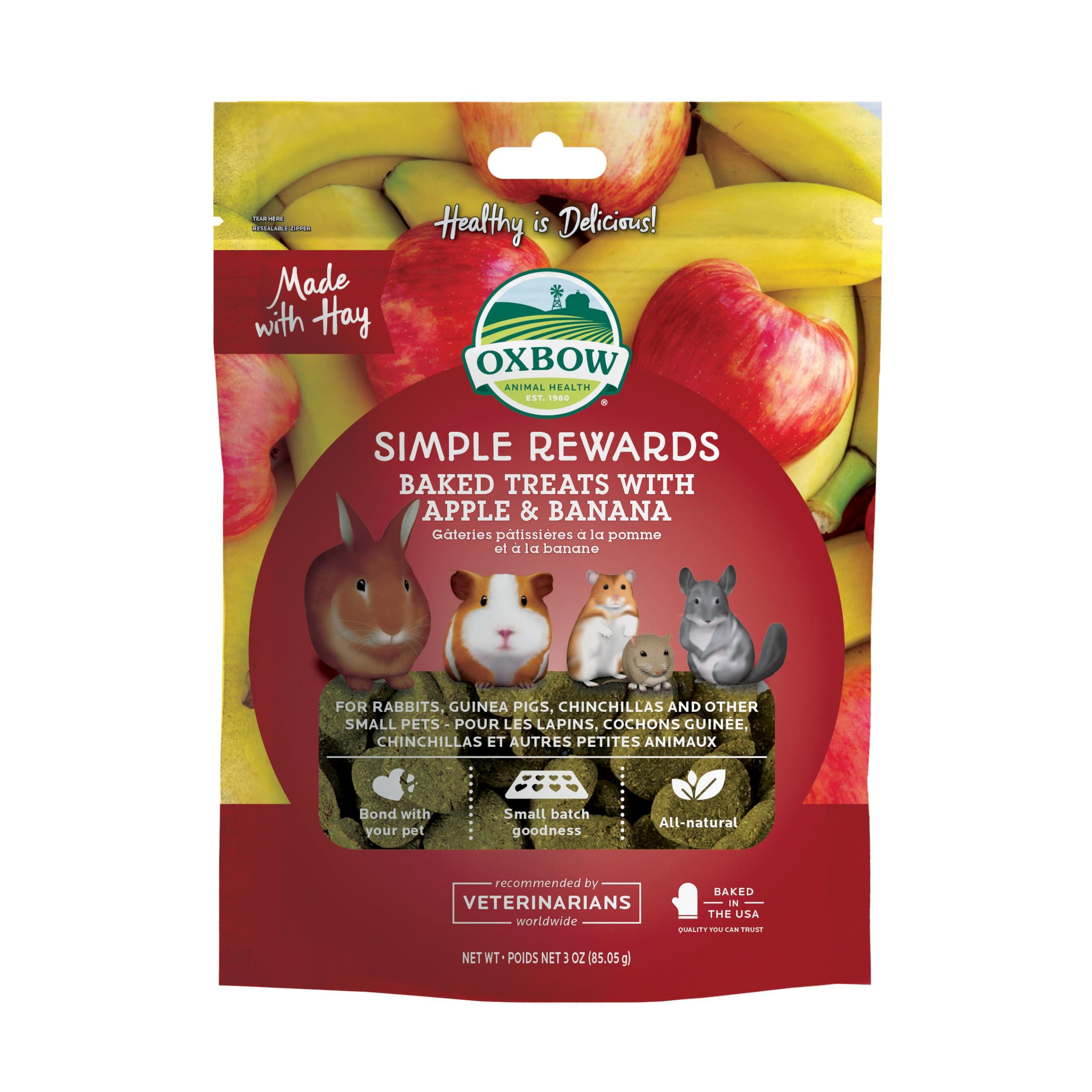 Oxbow Simple Rewards Baked with Apple & Banana Small Animal Treats, 2-oz (Size: 2-oz)