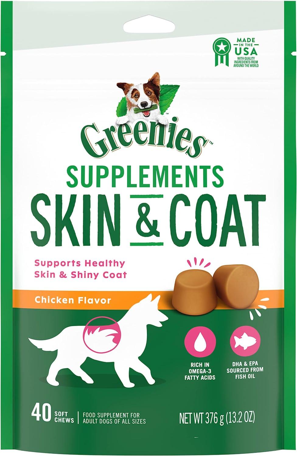 Greenies Skin & Coat Chicken Flavor Dog Supplement