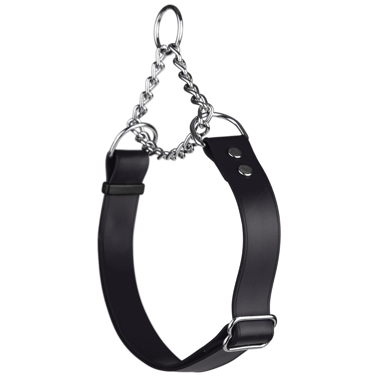 Dogline Biothane Adjustable Martingale Dog Collar, Black, 1-in x 20-26-in