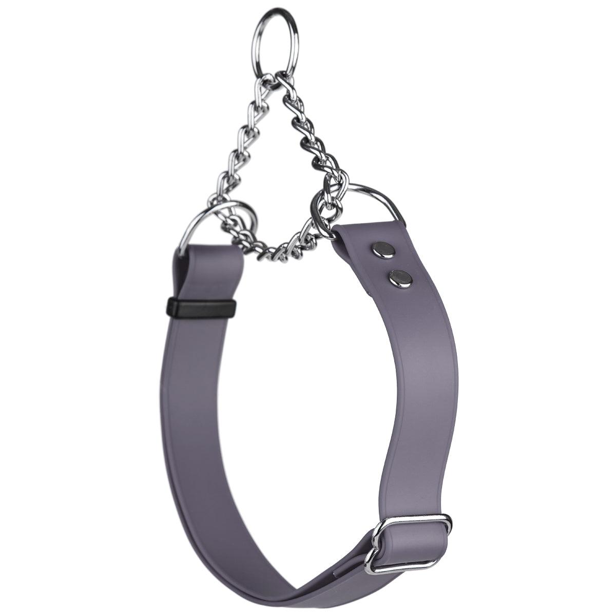 Dogline Biothane Adjustable Martingale Dog Collar, Grey