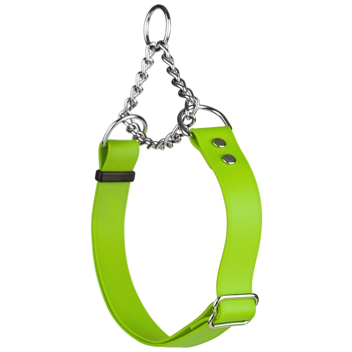 Dogline Biothane Adjustable Martingale Dog Collar, Lime Green