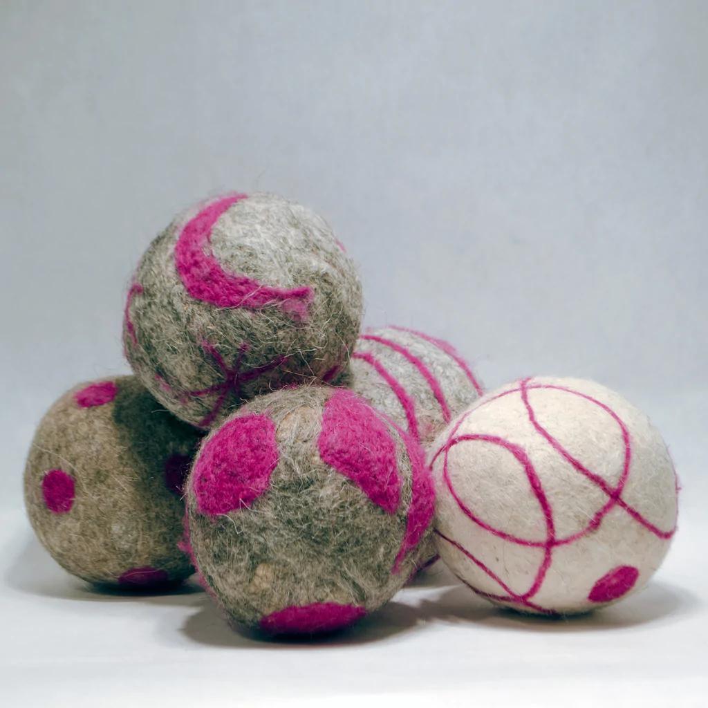 Snow Leopard Trust Felted Wool Ball Dog Toy, Assorted Colors