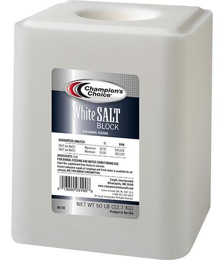 Champion's Choice Plain White Salt Block Livestock Supplement
