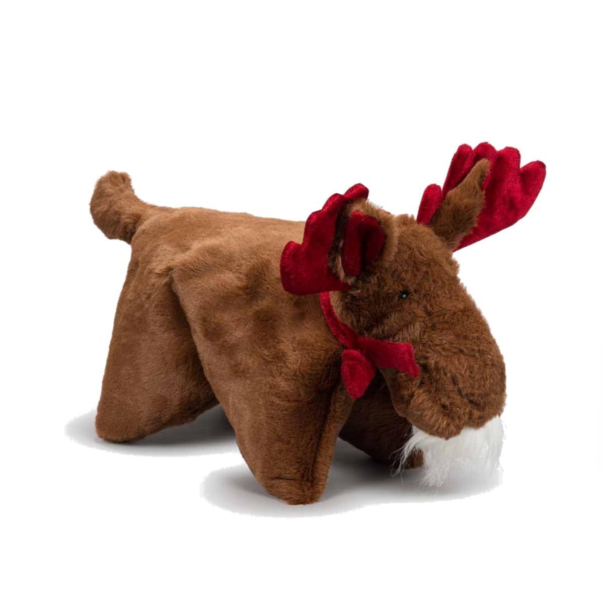 HuggleHounds Holiday Squooshie Marty Moose Dog Toy