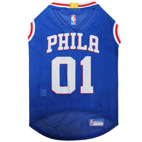 Pets First Philadelphia 76ers Mesh Pet Jersey, Large