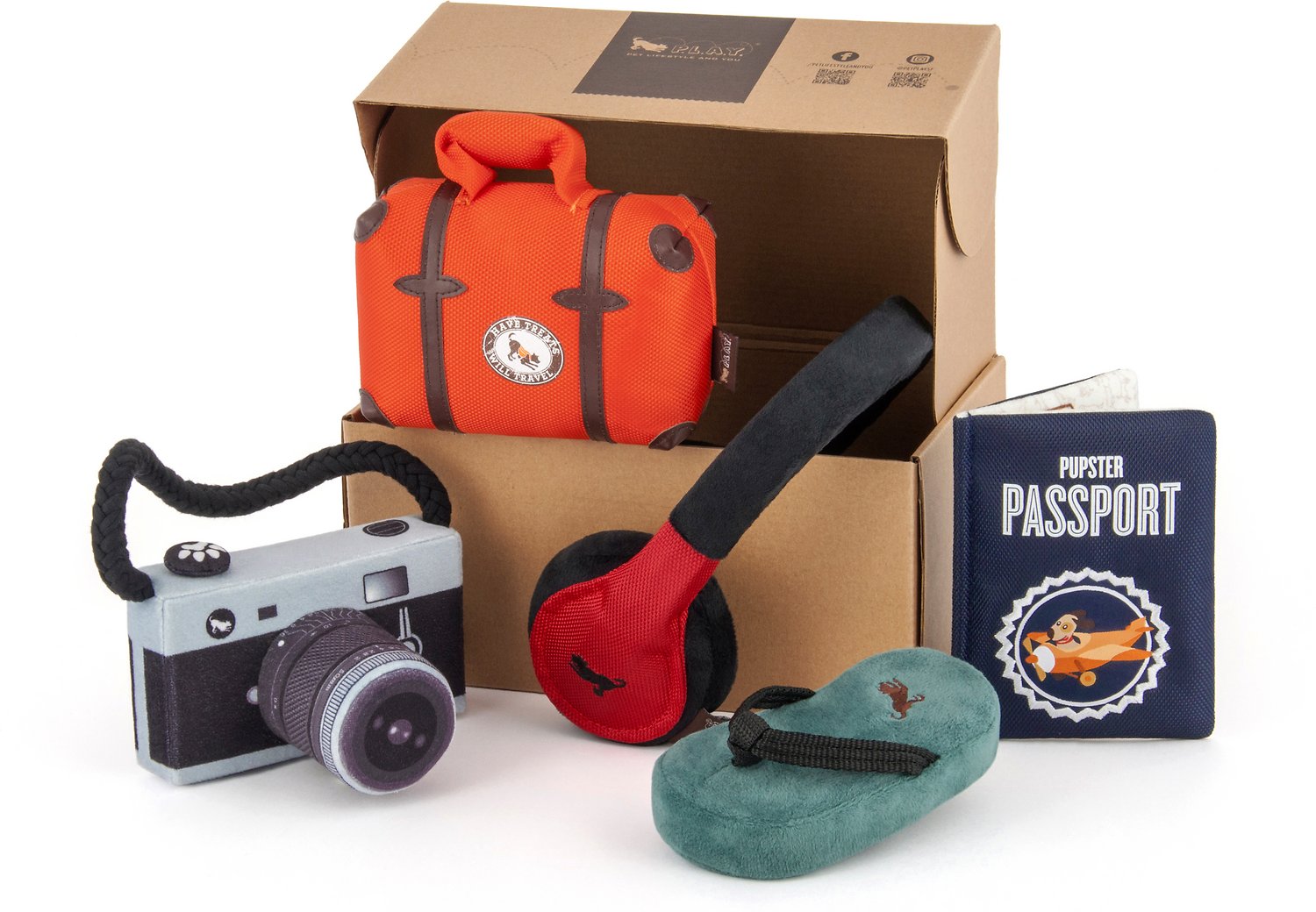 P.L.A.Y. Pet Lifestyle and You Globetrotter Set Plush Dog Toy