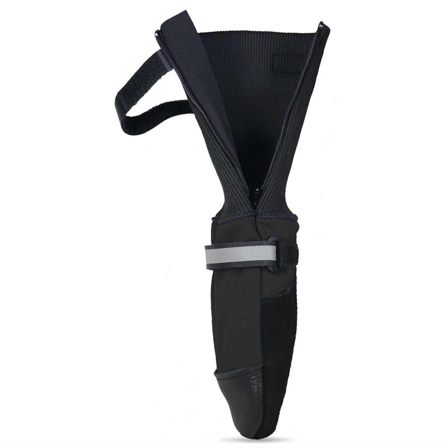 Muttluks Deluxe Fleece-Lined Dog Boots, Black, Set of 4, X-Large