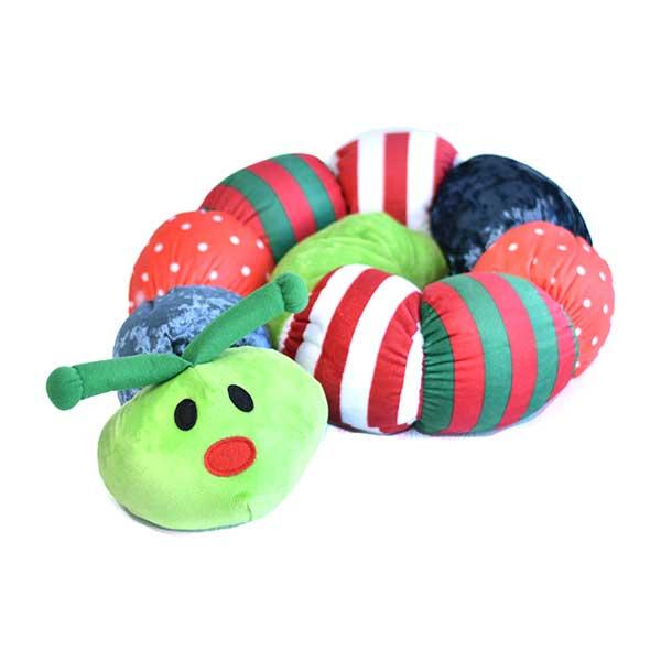Patchwork Pet Holiday Ornaments Caterpiller Dog Toy, 43-in