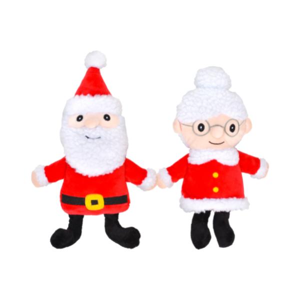 Patchwork Pet Holiday Mr. & Mrs. Claus Duo Dog Toy, 8-in