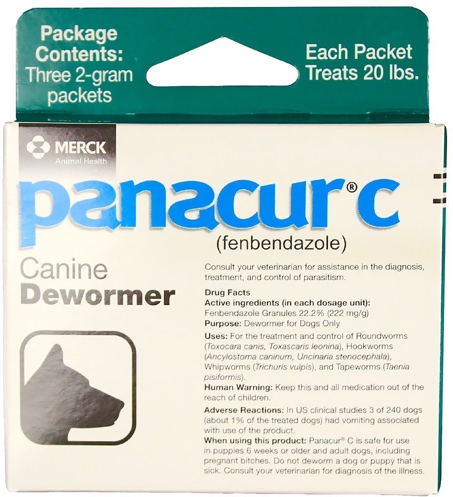 Panacur C Canine Dewormer, 2-g, 3-count